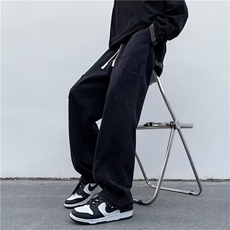 牛仔裤男潮牌美式高街工装宽松休闲直筒裤oversize裤子NT618-P45，男装牛仔裤，星座1008