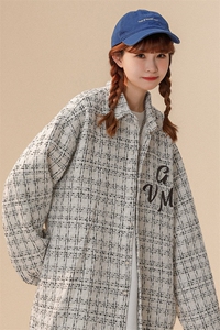 1中性风小香风长袖大码M-5XL中性风情侣潮衬衫女CCS8019P45控68图片
