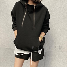 拉链韩版卫衣，女装卫衣/绒衫，简单小珍