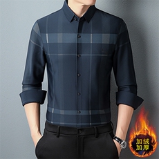 CA10106031钱塘2020中年男士商务休闲简约冬季厚款加绒衬衣P85，男装衬衫，钱塘207-2