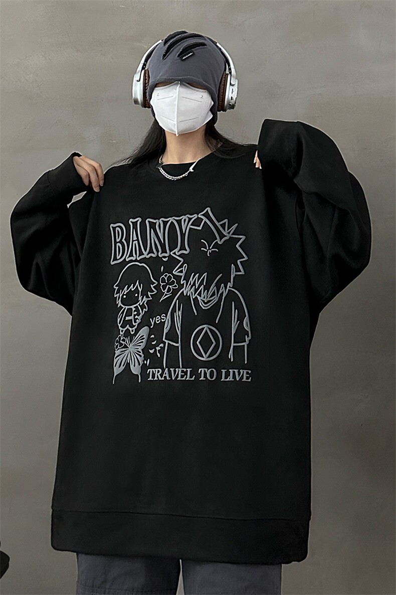 发泡麂皮绒卫衣QY5202-TP40控价58秋季卡通印花套头上衣男女,男装卫衣,电商A102-1