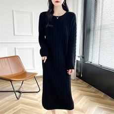 女士秋冬柔软贴肤羊毛连衣裙羊毛，女装连衣裙，蒙莲贝斯