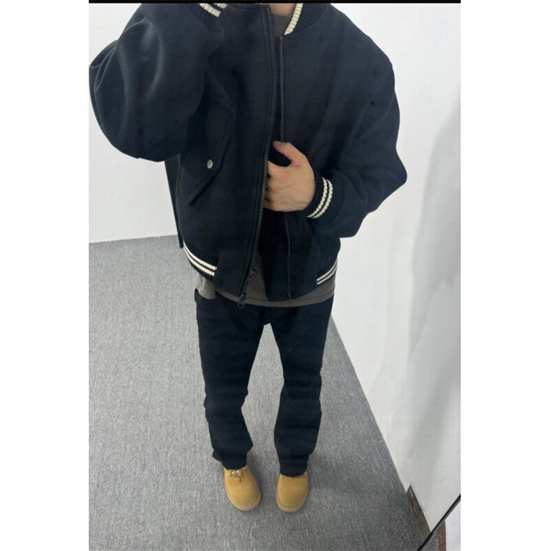 新款重磅棒球服夹克男女复古宽松潮牌拉链短款外套原宿潮流WY9214,男装夹克,星座601-1
