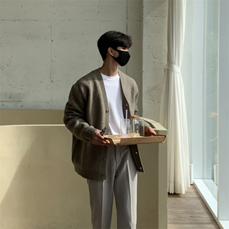 韩式街头设计感开衫毛衣男慵懒风休闲针织衫H4259P85,男装针织衫/毛衣,星座1116-2