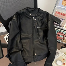 短款皮衣外套2025新款秋酷飒风小个子立领机车皮夹克PY2523-P78，男装夹克，电商C216