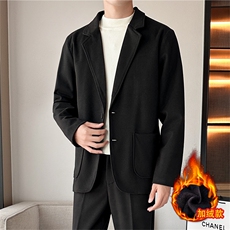 2026秋冬新款男士轻熟风休闲西服男单西潮牌港风韩版潮流毛呢，男装西服，星座505-2（原电商A260-1)