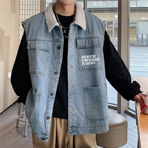 MJ231J-p68-限价98 M-5XL抖音情侣棉马甲加绒大码羊羔毛cityboy图片