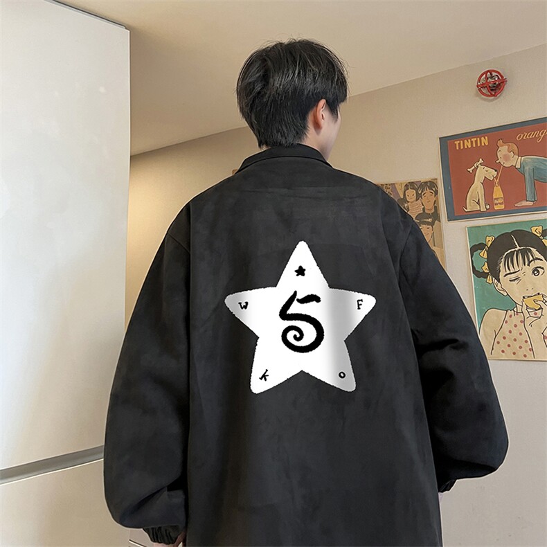 麂皮绒夹克男大码立领褂子外套JK85368-P68加绒款-P78,男装夹克,电商A040