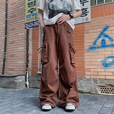 美拉德棕色多口袋美潮小众工装裤男美式复古痞帅裤子，男装工装外套，星座716-2