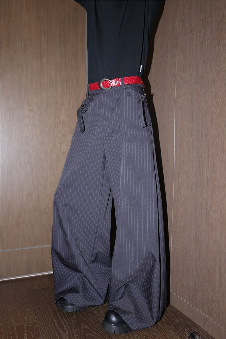 2025春夏新款美式高街条纹宽松阔腿西裤B315-K25738-特p42控78,男装休闲裤,电商B315