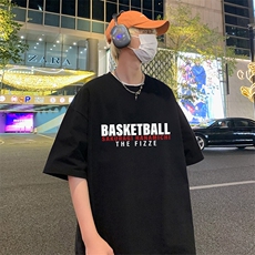 T689大码宽松纯棉运动圆领体恤衫oversize短袖T恤男重磅T，男装T恤，星座304A-1