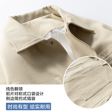 新款硬汉风纯棉夹克男翻领纯色上衣外套A157B-J2519-特P85，男装夹克，电商A157B