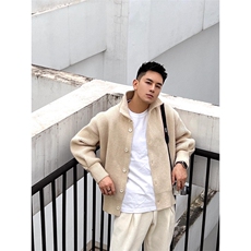 条纹翻领开衫毛衣男士秋款韩版宽松设计感小众针织衫上衣M2347，男装针织衫/毛衣，星座1116A（原606A-3）