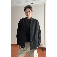 抖音得物高品质二开26春季美式潮牌宽松卫衣开衫日系肌理男女外套，女装短外套，电商A443