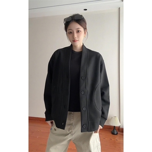 抖音得物高品质二开26春季美式潮牌宽松卫衣开衫日系肌理男女外套图片
