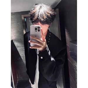 垫肩外套男款春秋设计感小众cleanfit高级感美式行政夹克 JXZ123图片