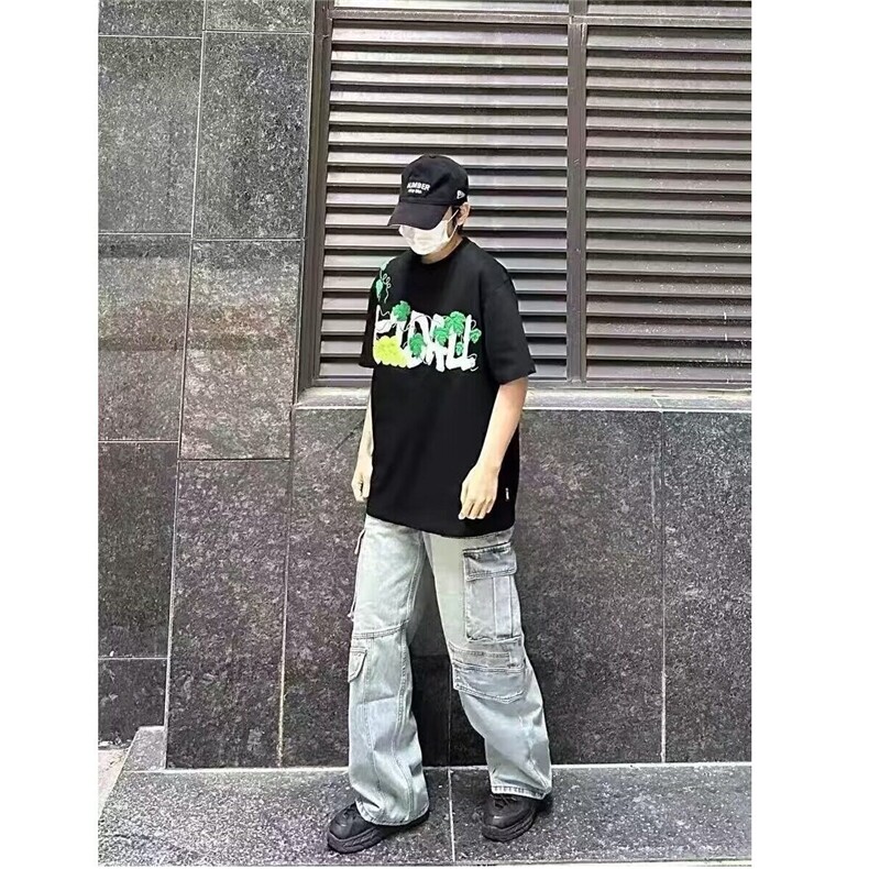 葡萄网球毛巾刺绣T恤男夏季青少年情侣穿搭美式高街重磅短袖,男装T恤,星座218-1（原230）