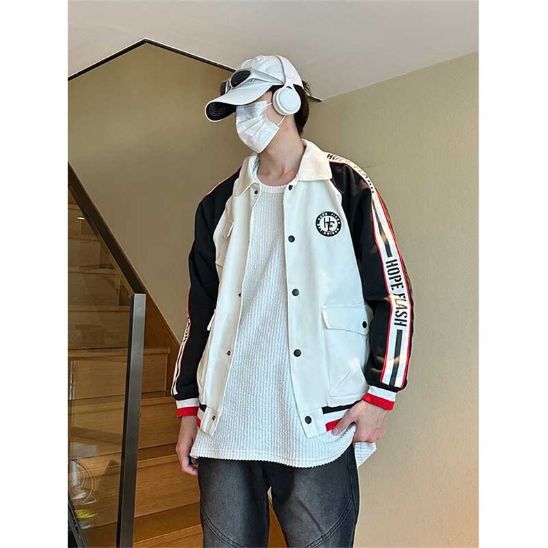 港风机车飞行夹克外套赛车服夹克潮流棒球百搭外套J9951P75,男装夹克,电商A128