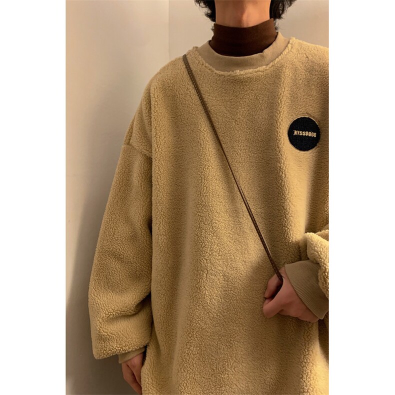 WY1704-P65刺绣冬季羊羔毛圆领卫衣男士大码保暖加厚外套控88,男装卫衣,电商B280-1（原A049）
