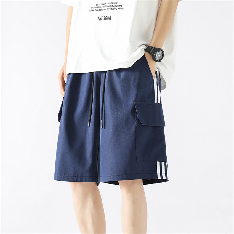 三条杠美式短裤男夏季宽松阔腿高街五分裤A166-YDK220-特P25控45,男装牛仔裤,电商A166