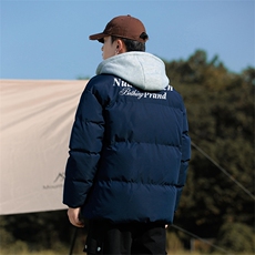 港风抖音直播得物品质加厚假两件连帽棉衣外套M1606P85，男装棉衣，电商C408-1(原B339-1)