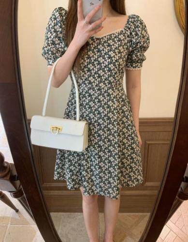 现货独屿夏季碎花连衣裙，女装连衣裙，独屿