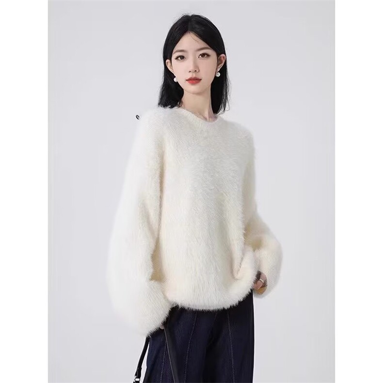 仿貂绒宽松毛衣男女多巴胺色系上衣美拉德打底针织衫V21-P49网图,男装T恤,电商B245