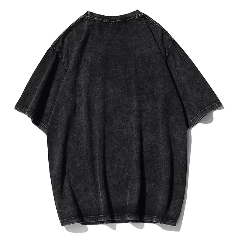 230克100棉蜡染水洗做旧光板宽松中性短袖T恤T400-P21整包10件,女装T恤,电商B245
