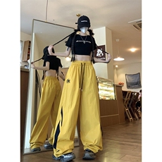 阔腿休闲裤男女韩版潮流拼色帅百搭2025夏季ins宽松长裤K5562-P38，男装休闲裤，星座412-2