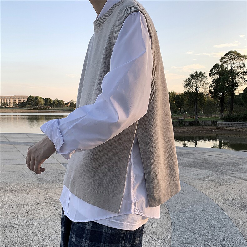 2021秋季情侣款纯色宽松针织马甲个性情侣毛衣百搭韩版S3/P50，男装针织衫/毛衣，星座206（原A221）