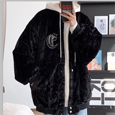 秋季金丝绒夹克男潮牌欧美街头嘻哈棒球服宽松工装J229P63，男装夹克，星座1116-2