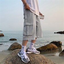 2021夏季主推港风休闲短裤男五分短裤海边外景图DS-C407-DK03-P35，男装休闲裤，电商C323-1