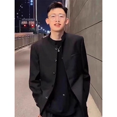新中式中山装男夹克外套痞帅赵山河同款春秋上衣潮，男装夹克，四季星座505