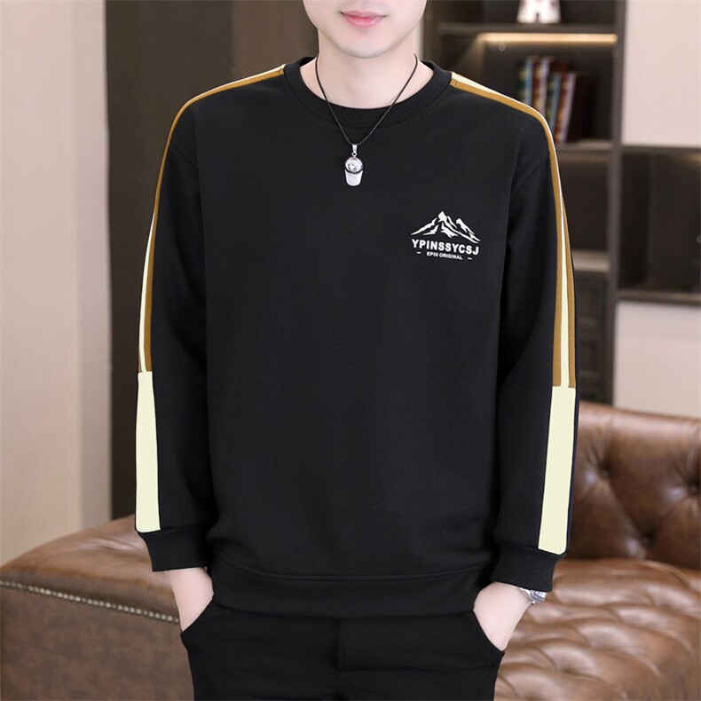 春季新款男士时尚潮流圆领拼接长袖卫衣打底衫XZ310B-2-J1122-P38,男装卫衣,星座310B-3
