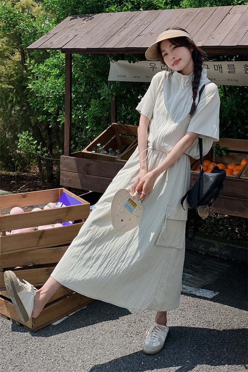 盐系轻熟风工装套装裙女夏季2024年新款休闲减龄高腰半身裙两件套,女装套装/套裙,浙宝203