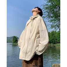 美式机能连帽防晒衣男夏季薄款高街潮牌防晒服痞帅户外冲锋衣外套，男装防晒衣，星座1013