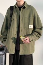 衬衫男2025春季新款港风大码宽松纯棉工装长袖衬衣CS800-特P45，男装衬衫，星座214-3