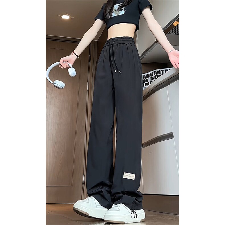 GENIOLAMODE冰丝凉感直筒裤子男士夏季薄款速干青少年休闲运动裤，男装休闲裤，电商A001