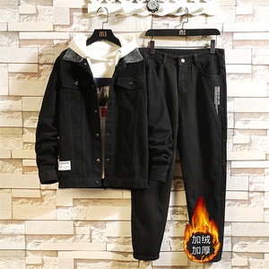 TJ606-708-p125限价168-加绒牛仔情侣套装男大码夹克牛仔外套男士，男装工装外套，星座103A