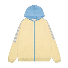 抖音品质！重磅350克纯棉拼色撞色侧边三条杠连帽卫衣AH208p39，男装卫衣，星座610B-1