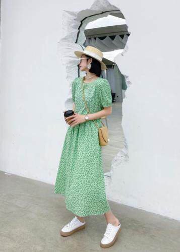 印花连衣裙，女装连衣裙，她家