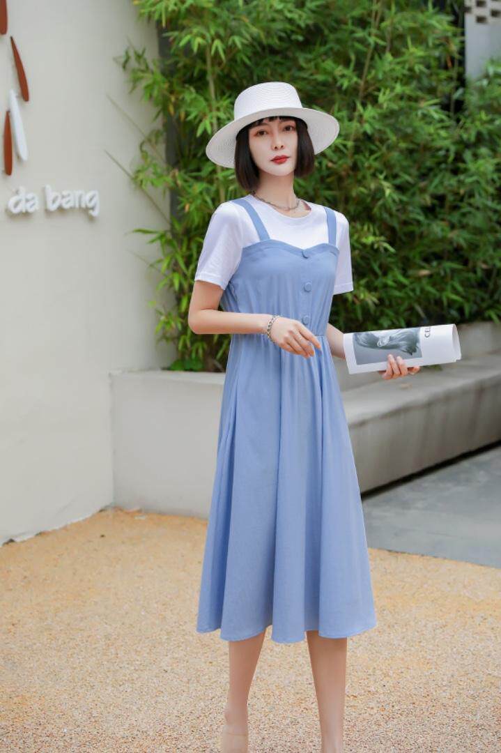 【现货］假两件连衣裙、补单款！，女装连衣裙，友一有二