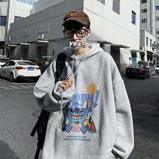 WY2077-P40纯棉连帽卫衣男大码运动帽衫宽松薄外套男，男装卫衣，电商A040