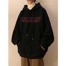 新款潮流宽松ins学生男连帽卫衣D328-WY23007-薄款P55厚款P65，男装卫衣，电商D328