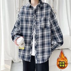 秋冬休闲潮流格子衬衫保暖加厚打底衫男C2158-特P32/C9732-特P40，男装衬衫，电商A007
