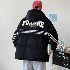 冬季学生加绒加厚连帽棉衣时尚潮牌棉服外套男士8139-P145控价188，男装棉衣，电商A441-1
