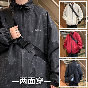JK9026/P70春装两面穿休闲男外套宽松情侣运动ins百搭夹克两面服图片
