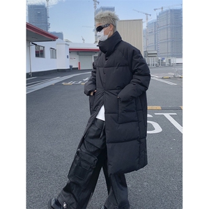中长款大口袋设计羽绒棉服男士暗黑风宽松棉衣保暖图片