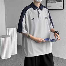 气质POLO衫潮流夏季五分袖2026新款ins宽松型痞子帅T恤WB070-P31，男装T恤，星座412
