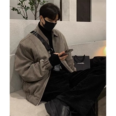 麂皮绒韩系秋冬外套男痞帅高街潮夹克冬季风格穿搭衣服J7368，男装夹克，星座1116A（原606A-3）